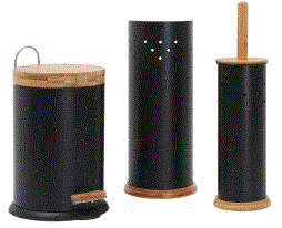 3 IN 1 BATHROOM SET BLACK
