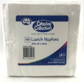 LUNCH NAPKIN WHITE x 100