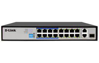 Dlink, 16 Port POE + 2 x Gigabit Uplinks