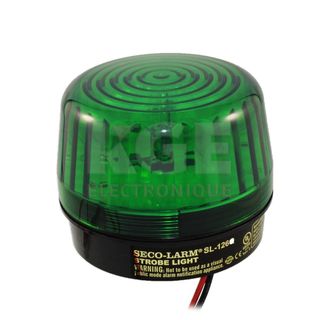 Warning Strobe with Siren in Green , 9-30VDC