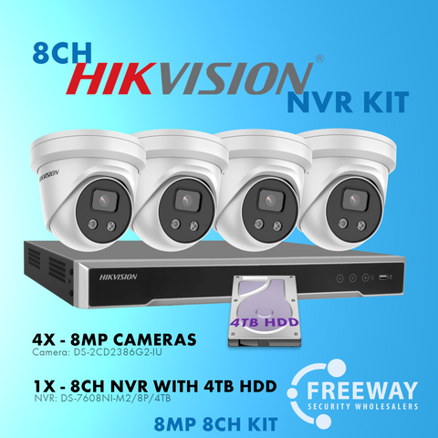 HIKVISION 8MP 8 Channel NVR with 4 x DS-2CD2386-IU