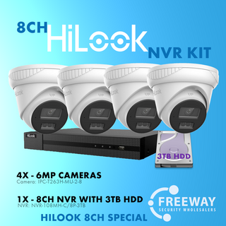 HiLook 8 Channel NVR with 4 Cameras,