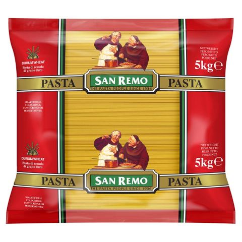 Pasta Dry Fettucine #12 5Kg Pkt San Remo (2) - pkt 5Kg