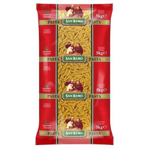 Pasta Dry Penne #18 5Kg Pkt San Remo (2) - pkt 5Kg