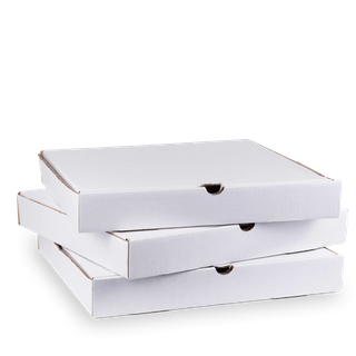 7" Plain White Pizza Box - sleeve 100
