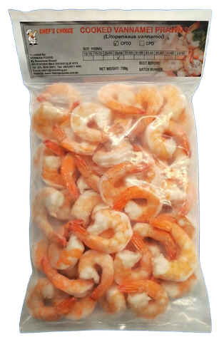 Cooked Prawns 21/25 - each 700g