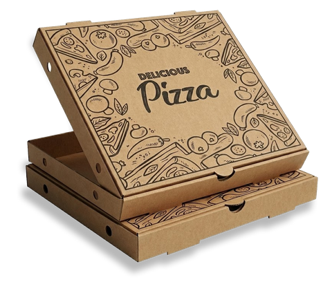 11" Brown Delicious Pizza Box - sleeve 75
