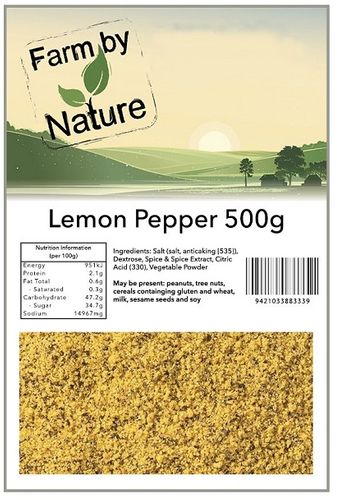 SEASONING LEMON PEPPER 500GM FARM BY NATURE