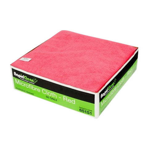 Microfibre Cloth Red RapidClean, 50 Pcs per Ctn