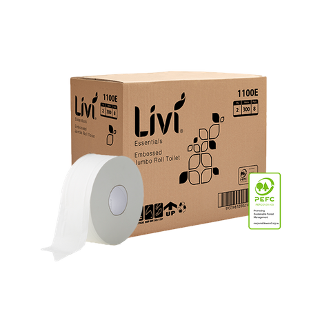 Livi Essentials Jumbo 2ply 300m Ctn 8