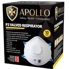 Apollo P2V Conical Respirator with Valve, 10 units per Pkt, 20 Pkt per Ctn