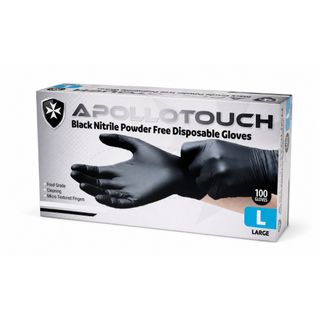 Apollo Touch - X-Large Black Nitrile Powder Free Disp Gloves, 100 per Pkt, 10 Pkt per Ctn