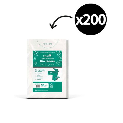 Austar 120LT Envirostar Landfill Biodegradable Bin Liners, Clear 200 Bags per Ctn