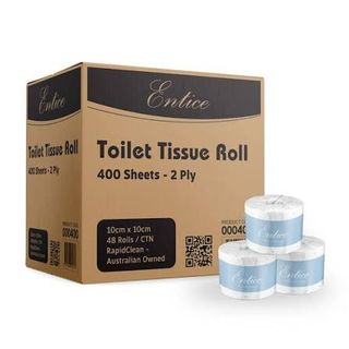 Entice 2ply 400 sheet Toilet Rolls Individually Wrapped, 48 Rolls per Ctn