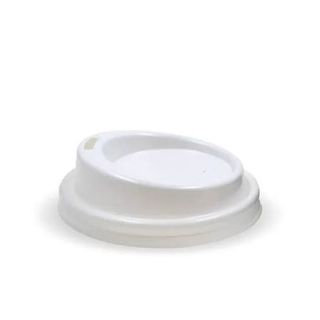 BioPak 63mm BioCup Lid White, fits 120ml (4oz), 50 per Pkt, 1000 per Ctn