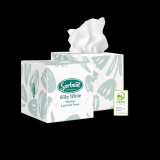 Sorbent Professional Facial Tissues 2 Ply, 90 Sheets Pkt, 24 Pkt per Ctn