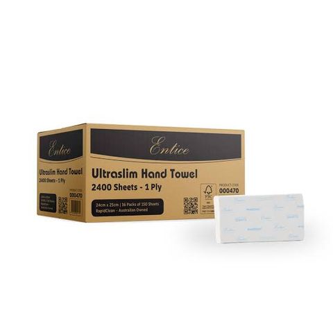Entice FSC Ultraslim Interleaved Hand Towel 2400 Sheets per Ctn