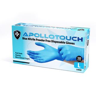 Apollo Touch - Small Blue Nitrile Powder Free Disp Gloves, 100 per Pkt, 10 Pkt per Ctn