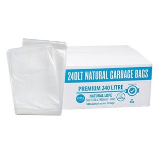 Austar 240LT Premium Clear Bin Liner, 100 Bags per Ctn