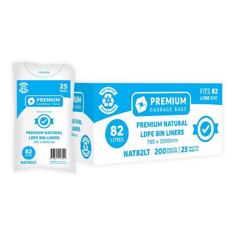 Austar 82LT Premium Clear Bin Liner, 200 Bags per Ctn