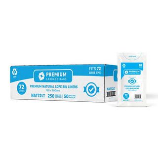 Austar 72LT Premium Clear Bin Liner, 250 Bags per Ctn
