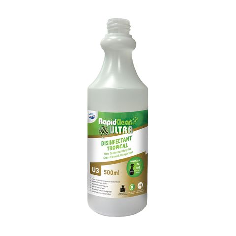 RapidClean Ultra Tropical Hospital Grade Cleaner & Disinfectant 500ml Labelled Bottle Only