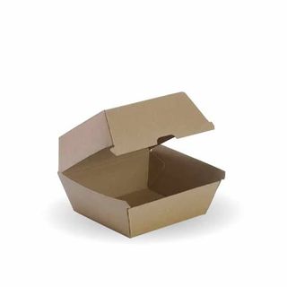 BioPak Kraft Burger Clamshell / BioBoard Burger Box 250 units per ctn