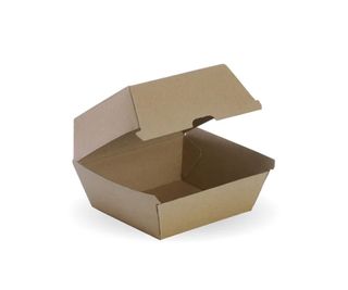 BioPak Kraft Burger Clamshell / BioBoard Burger Box Large 250 units per ctn