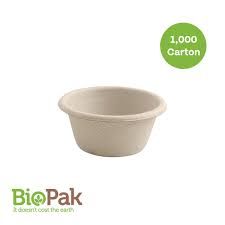 BioPak 60ml  (2oz) Natural Plant Fibre Sauce BioCup 1,000 units per Ctn