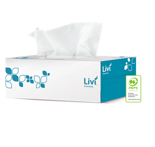 Livi Essentials Hypoallergenic Facial Tissues 2 Ply 200 Sheets, 30 units per Ctn