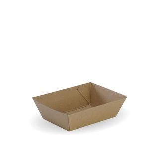 BioPak BioBoard Kraft Tray #1, 165 x 133 x 50mm, 500 units per Ctn