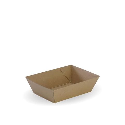BioPak BioBoard Kraft Tray #1, 165 x 133 x 50mm, 500 units per Ctn