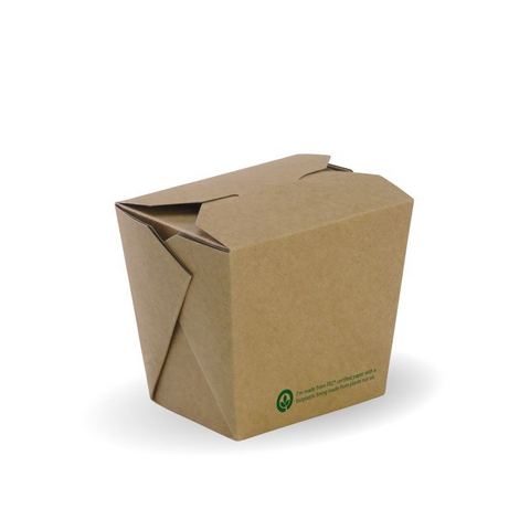 Biopak Noodle Box 16oz Brown Slv 50