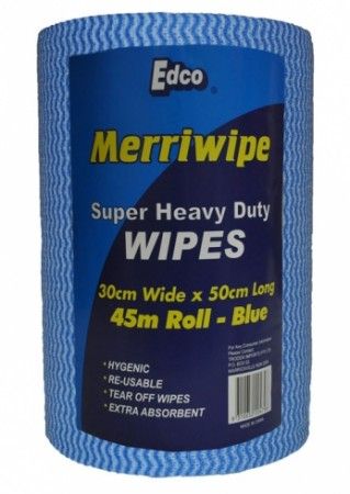 Merriwipe Super Heavy Duty Blue Rolls 45MTR