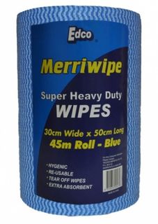 Merriwipe Super Heavy Duty Blue Rolls 45MTR