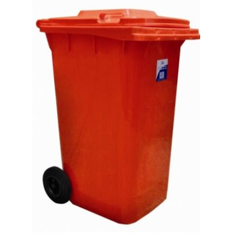 Edco Heavy Duty Bin with Wheels Red 240Lt