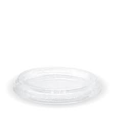 BioPak Flat Lid to suit Cold Cup Clear 300-700ml, 1000 units per Ctn
