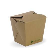 Biopak Noodle Box 26oz Brown Slv 50