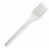 Biopak Fork PLA 6' White Pkt 50