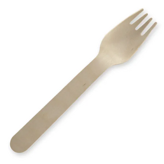 BioPak Wooden Fork Unbranded 16cm, 100 per Slv, 2,000 per Ctn