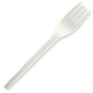 Biopak Fork PLA 6.5" White Pkt 50