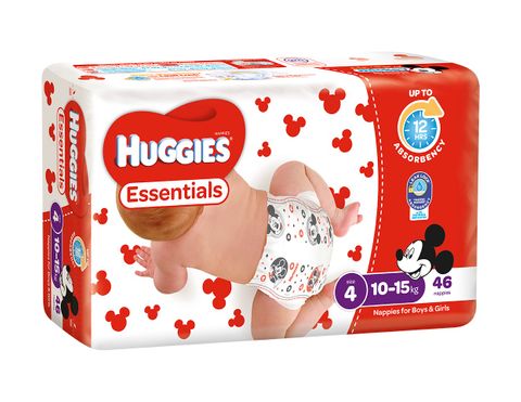 Huggies Essential Nappies Toddler 10-15 kg Ctn 184 (Size 4)