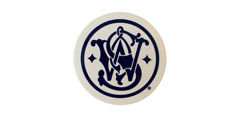 Sticker (Round) - S&W Logo White