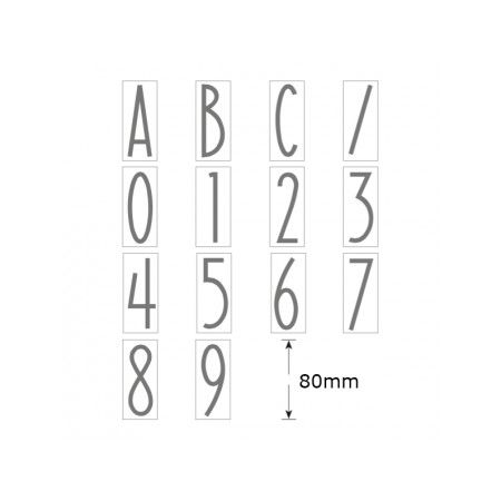 LETTERBOX NUMBERS AND LETTERS 80MM #0 BX