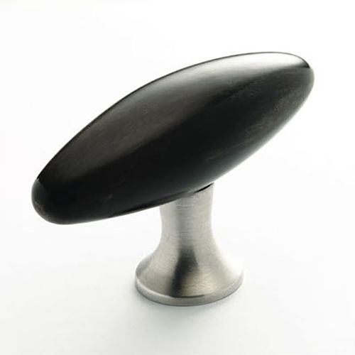 BLACK CATTLE HORN KNOB PROJ 45MM WIDTH 75MM SP MOOD