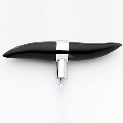 BLK CATTLE HORN CABINET HANDLE PROJ 70MM WIDTH 210MM CP MOOD