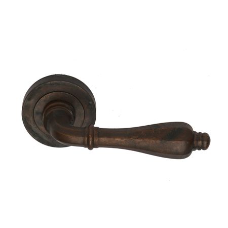 DOOR HANDLE ON ROSE ANTIQUE BRASS PM