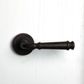 DOOR HANDLE ON ROSE ANTIQUE BRASS PM