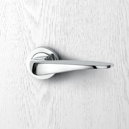 PITTELLA DOOR HANDLE ON ROSE POLISHED CHROME PM