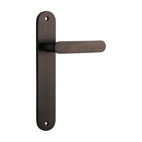 DOOR LEVER BRONTE WITH OVAL BACKPLATE AB H230XW40XP53MM